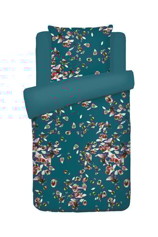 Parure de couette en satin de coton 200 fils/cm² Aurore - Vert et vert foncé