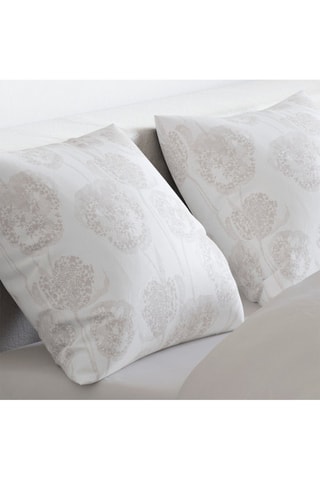 Parure de couette en satin de coton 200 fils/cm² Lace - Taupe et blanc