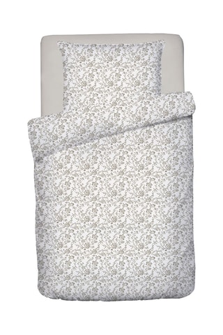 Parure de couette en satin de coton 200 fils/cm² Floraison de Roses - Taupe