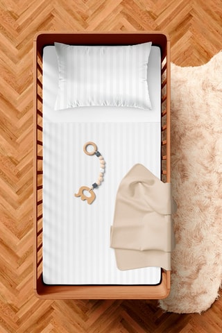 Parure de couette en satin de coton 80 fils/cm² Dobby - Blanc