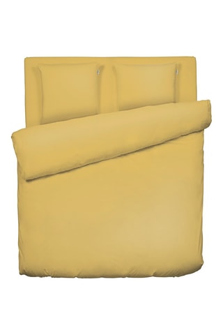 Parure copripiumino in raso di cotone 80 fils/cm² Uni - Ocra