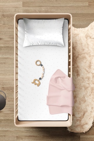 Parure de couette en satin de coton 200 fils/cm² Points polka - Blanc