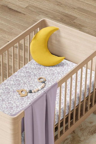 Parure de couette en satin de coton 200 fils/cm² Floraison de Roses - Violet