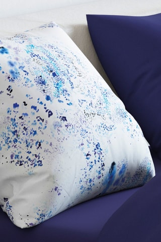 Parure de couette en percale de coton Frisson - Bleu marine