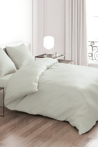 Parure copripiumino in raso di cotone 80 fils/cm² Uni - Verde Timo 