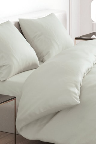 Parure copripiumino in raso di cotone 80 fils/cm² Uni - Verde Timo 