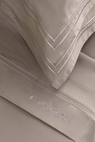 Parure de couette en satin de coton 80 fils/cm² La Rochelle - Taupe