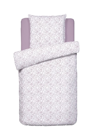 Parure copripiumino in raso di cotone 200 fili/cm² Floraison de Roses - Viola
