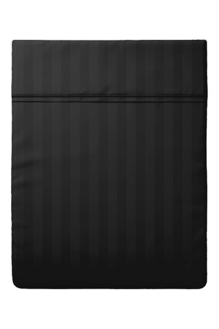 Drap plat en satin de coton 80 fils/cm² Dobby Stripe Woven - Noir