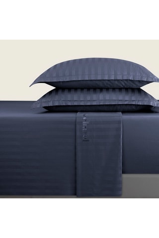 Lenzuolo sopra in raso di cotone 80 fili/cm² - Blu