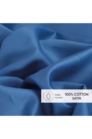 Lenzuolo sopra in raso di cotone 80 fili/cm² - Blu