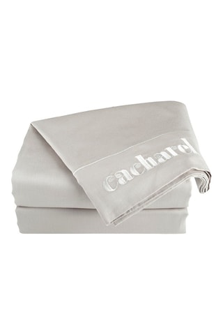 Drap plat en satin de coton 80 fils/cm² - Taupe