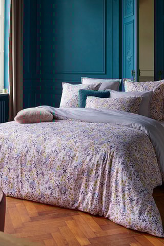 Drap plat en satin de coton 80 fils/cm² Fleurs des Champs - Bordeaux