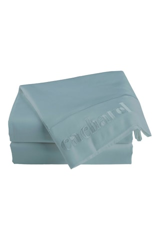 Drap plat en satin de coton 80 fils/cm² - Bleu