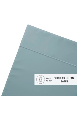 Drap plat en satin de coton 80 fils/cm² - Bleu