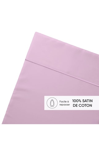 Drap plat en satin de coton 80 fils/cm² - Lilas