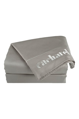 Drap plat en satin de coton 80 fils/cm² - Taupe