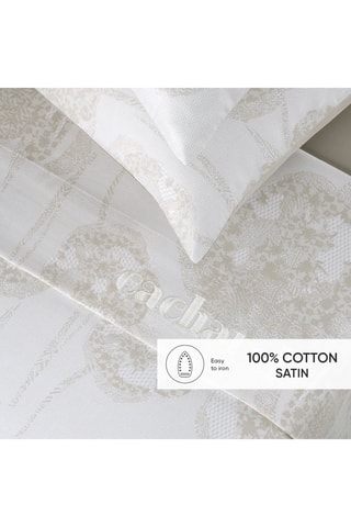 Parure de draps en satin de coton 80 fils/cm² Romanesque - Taupe