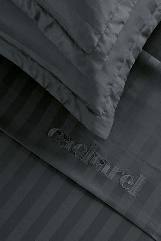 Parure de draps en satin de coton 80 fils/cm² Dobby Stripe Woven - Noir