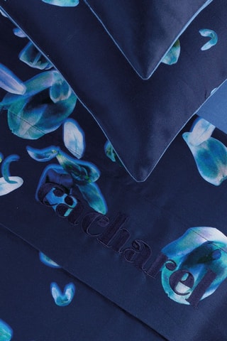 Parure lenzuola in raso di cotone 80 fili/cm² Aurore  - Blu