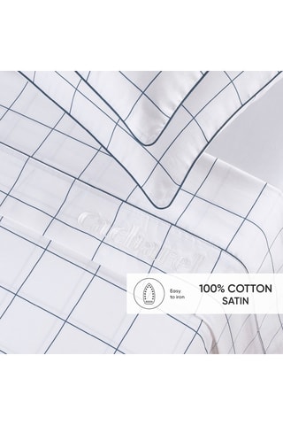 Parure de draps en satin de coton 80 fils/cm² Caren - Blanc