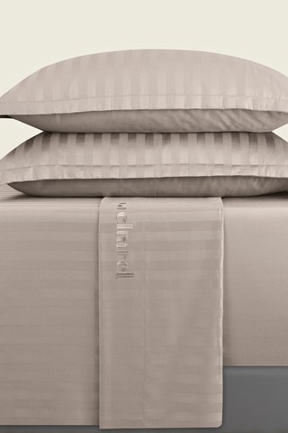 Parure de draps en satin de coton 80 fils/cm² Dobby stripe woven - Taupe