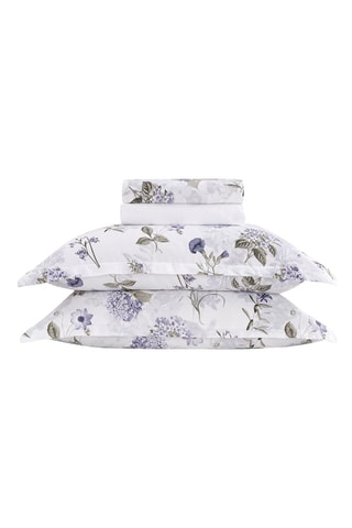 Parure lenzuola in raso di cotone 80 fili/cm² Fleurs Passion - Bianco 