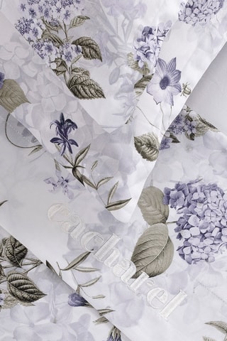 Parure lenzuola in raso di cotone 80 fili/cm² Fleurs Passion - Bianco 