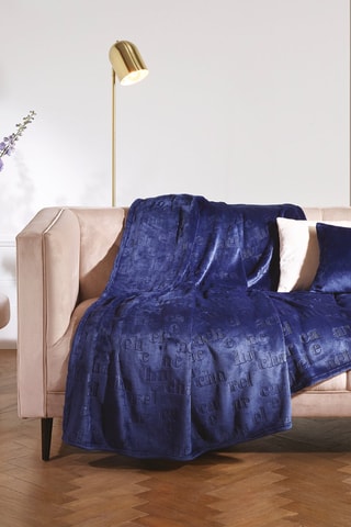 Plaid Signature - Bleu foncé - 180 x 220 cm