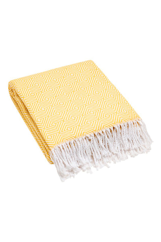 Plaid tissé Florence - Jaune - 130 x 180 cm