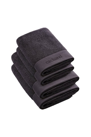 2 serviettes de toilette et 2 draps de douche - Anthracite