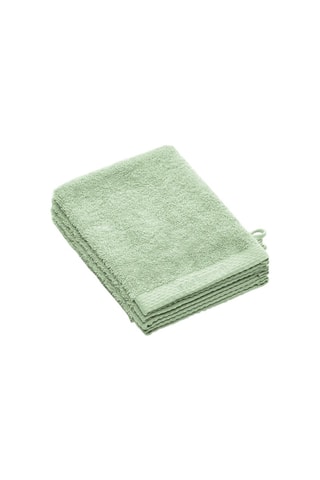 4 guanti da bagno in cotone pettinato 550 fili/cm² - Verde prato