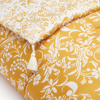 Piumino in raso di cotone 200 fili/cm² - Giallo e bianco