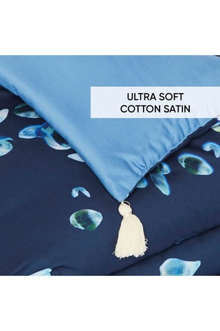 Trapunta in raso di cotone Aurore - Blu