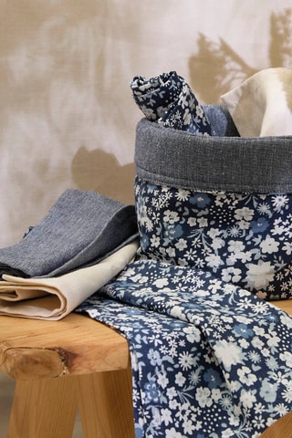 6 serviettes de table Chambray - Blanc cassé