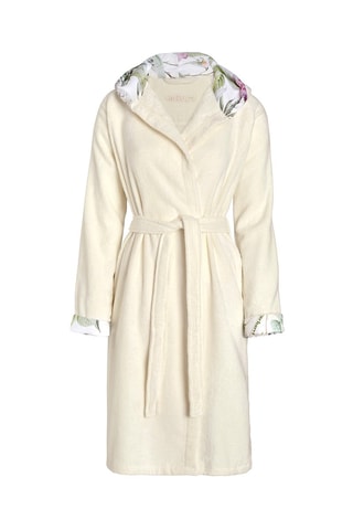 Peignoir à capuche Jardin de roses 
Blanc cassé