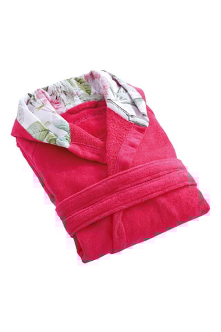 Accappatoio con cappuccio Jardin de roses 
Fucsia