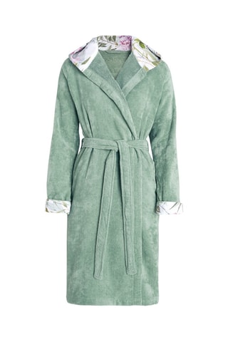 Accappatoio con cappuccio Jardin de roses 
Verde 