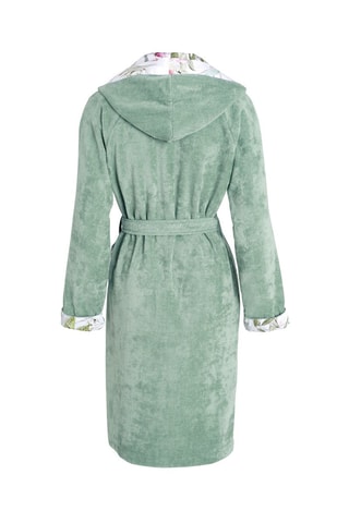 Accappatoio con cappuccio Jardin de roses 
Verde 