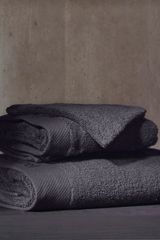 2 asciugamani in raso di cotone - Grigio scuro - 50 x 100 cm