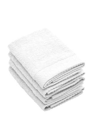 4 serviettes invité - Blanc - 30 x 30 cm