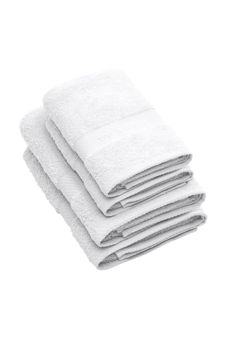 2 serviettes de toilette et 2 draps de douche - Blanc