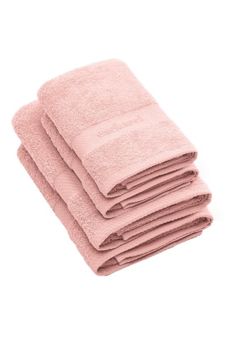 2 serviettes de toilette et 2 draps de douche - Rose saumon