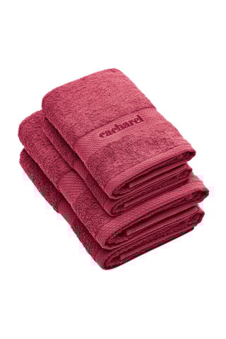 2 serviettes de toilette et 2 draps de douche - Rose foncé