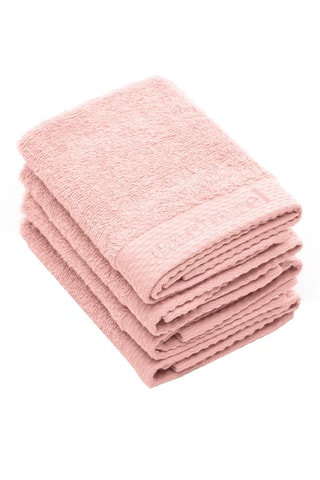 4 serviettes invité - Rose saumon - 30 x 30 cm