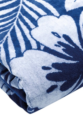 Serviette de plage Hibiscus - Bleu foncé- 90 x 180 cm