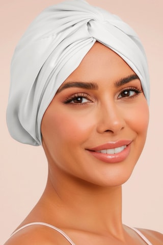 Bonnet de nuit en soie Soléa - Blanc