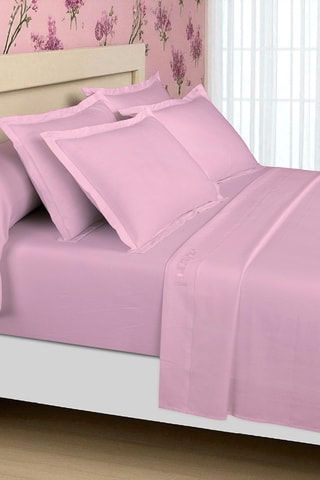 Parure de draps en satin de coton 80 fils/cm² - Rose 