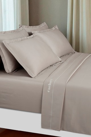 Parure de draps en satin de coton 80 fils/cm² - Taupe