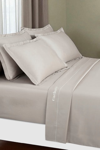 Parure de draps en satin de coton 80 fils/cm² - Taupe clair